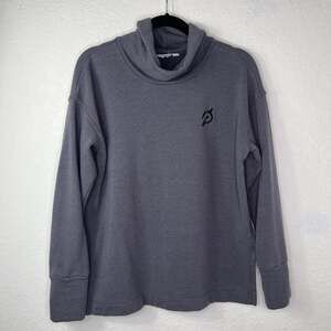 Peloton Gray Mock Neck Sweater Thumb Holes Size S, winter, cozy, school, lounge